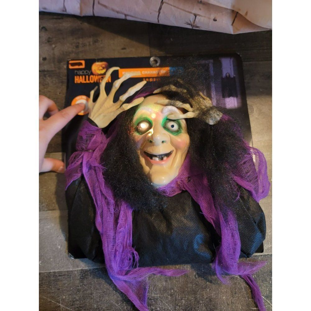 Happy Halloween hanging with light up scary prop decor